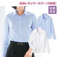 形態安定2枚組レギュラーカラーシャツ(長袖)