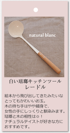 レードル (白いホーローカトラリー・natural blancナチュラルブラン) takakuwa
