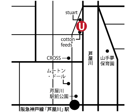 Utsubo Stock芦屋店MAP