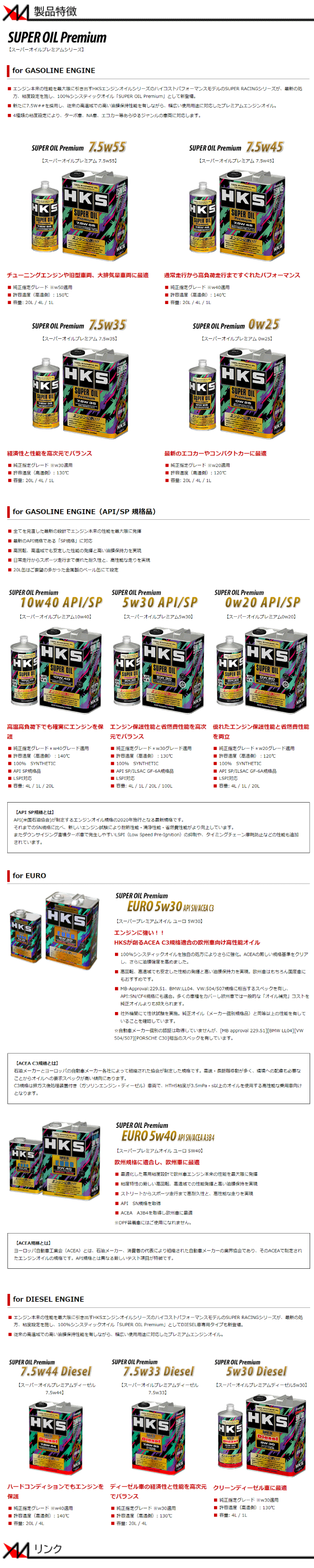 100%正規品HKS エッチケーエス スーパーオイル ILSAC (4L SP 16L (API プレミアム GF-6A) 5W-30 x 4本) 52001-AK145-4S オイル、バッテリーメンテナンス用品