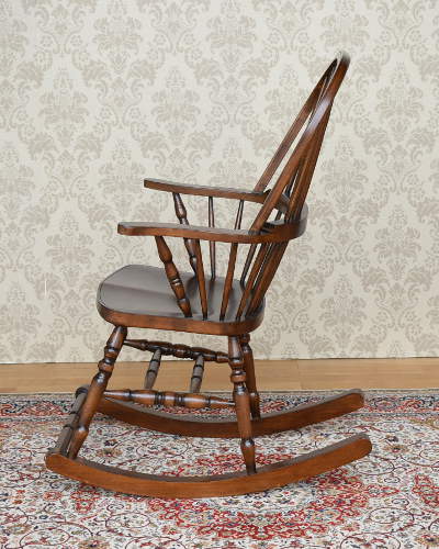 ロッキングチェア 木製 椅子 板座 オーク材 アンティーク調 英国家具 