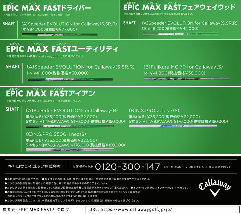 2021年モデル キャロウェイ エピック マックス ファスト EPIC MAX FAST 