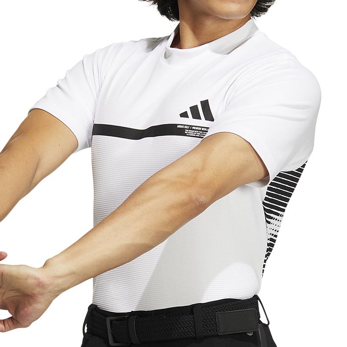 adidas GOLF バックプリント ロゴデザイン 半袖 モックネックシャツ view2