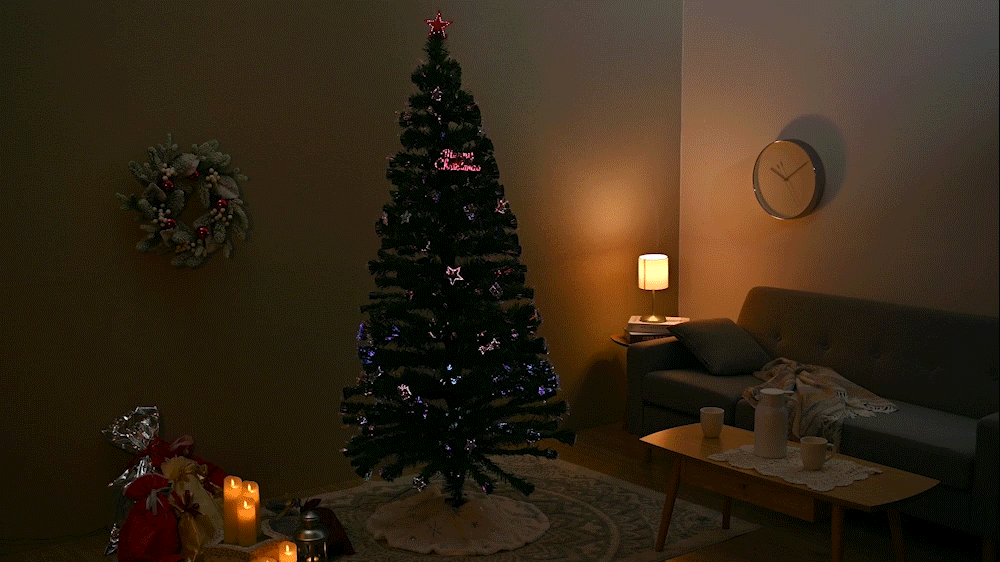 クリスマスツリー ファイバーツリー おしゃれ 北欧 クリスマス 高輝度LED 210cm オーナメント 飾り セット 光ファイバー 簡単 組み立て  明るい あすつく mmk-k03 mmk-k03 Bestsign 通販 