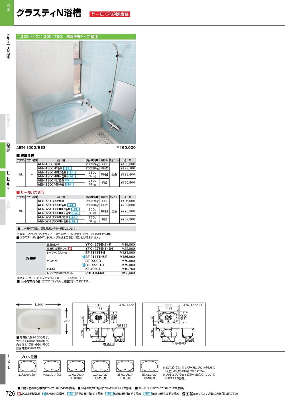 買い誠実 リクシル グラスティN浴槽(エプロン無) яз∠ 浴室、浴槽、洗面所