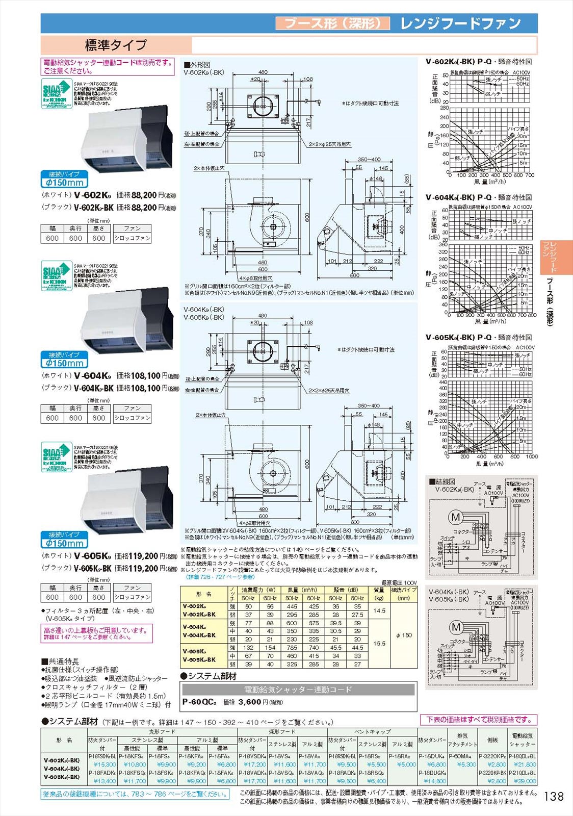 三菱 MITSUBISHI】 三菱 V-603KL8-BL-T レンジフードファン ブース形