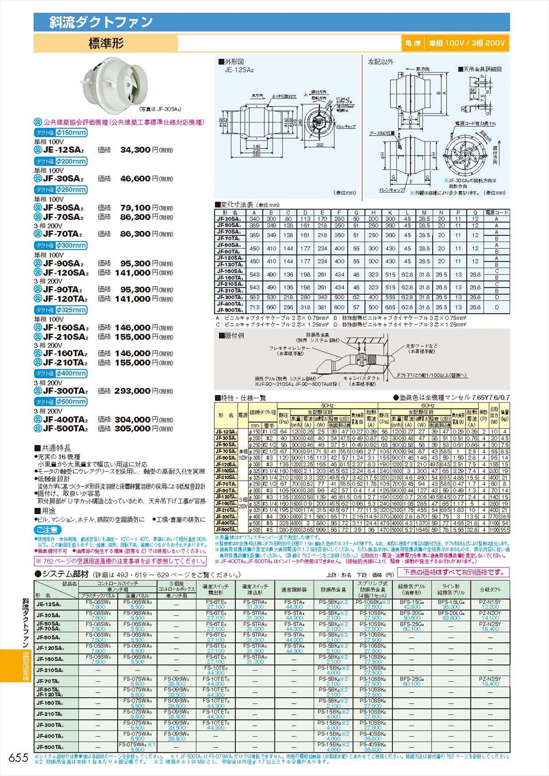 JE-12SA2】 三菱電機 斜流ダクトファン 標準形 яэ∀ je-12sa2 アールホームマート !店 通販  