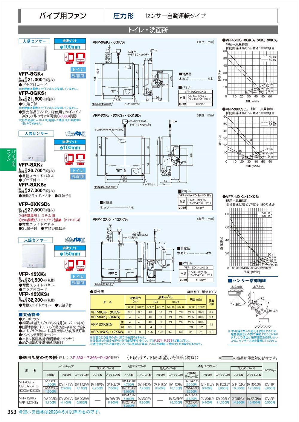 東芝 TOSHIBA 圧力形パイプ用ファン VFP-8XKS2 - 1