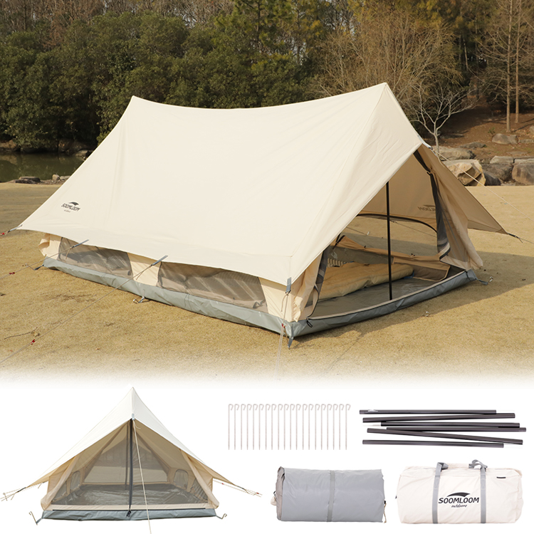 Soomloom ロッジ型テント 4人用テント 大型テント ファミリー 家族