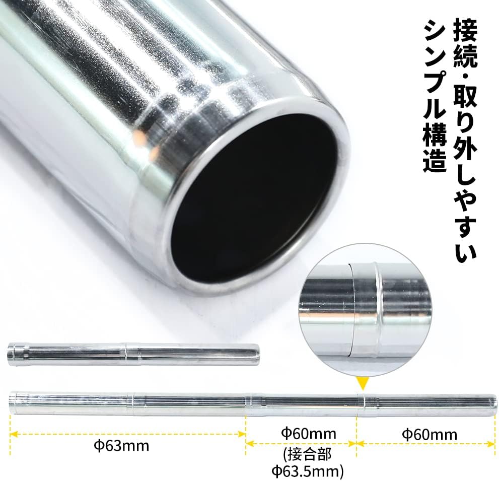 Soomloom 薪ストーブ用 煙突延長パイプ 直径60mm アクセサリー 連結