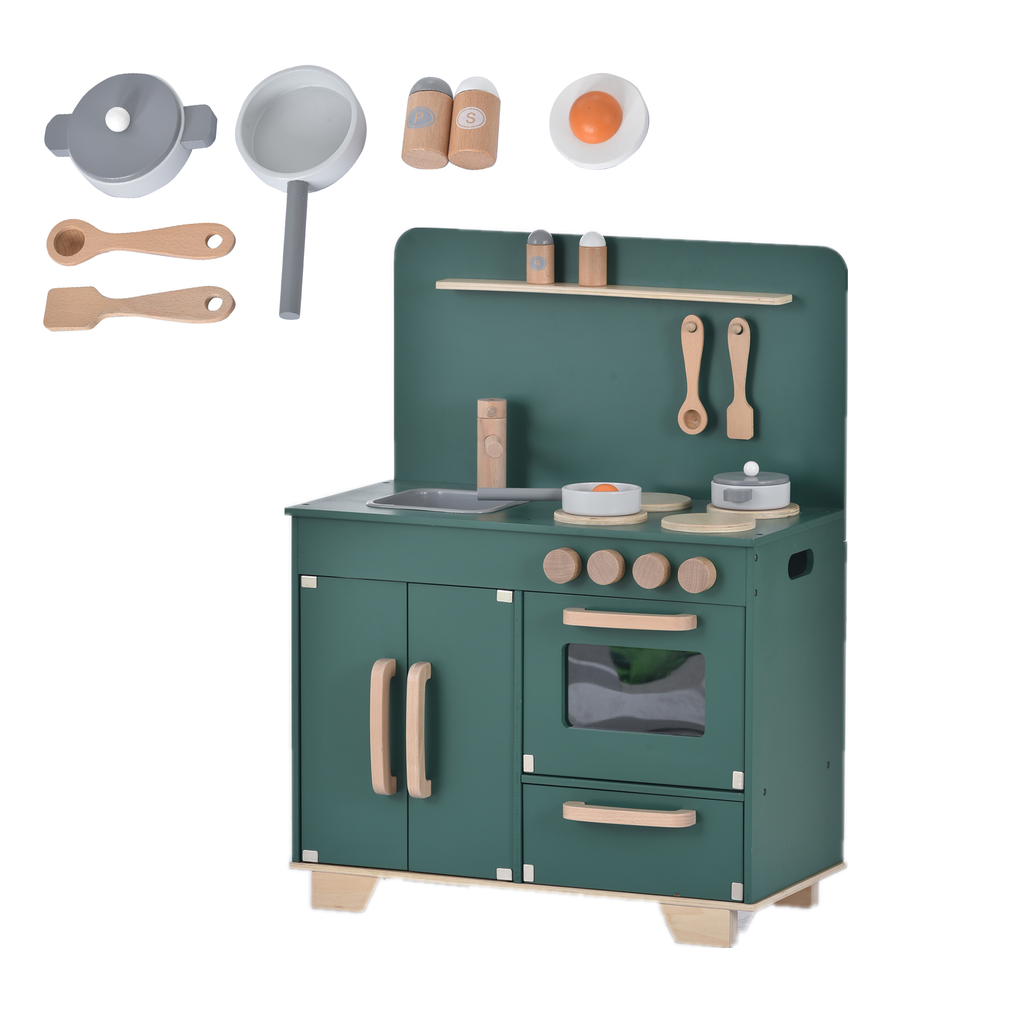 おままごと キッチン 木製 誕生日 調理器具付き 知育玩具 コンロミニ 