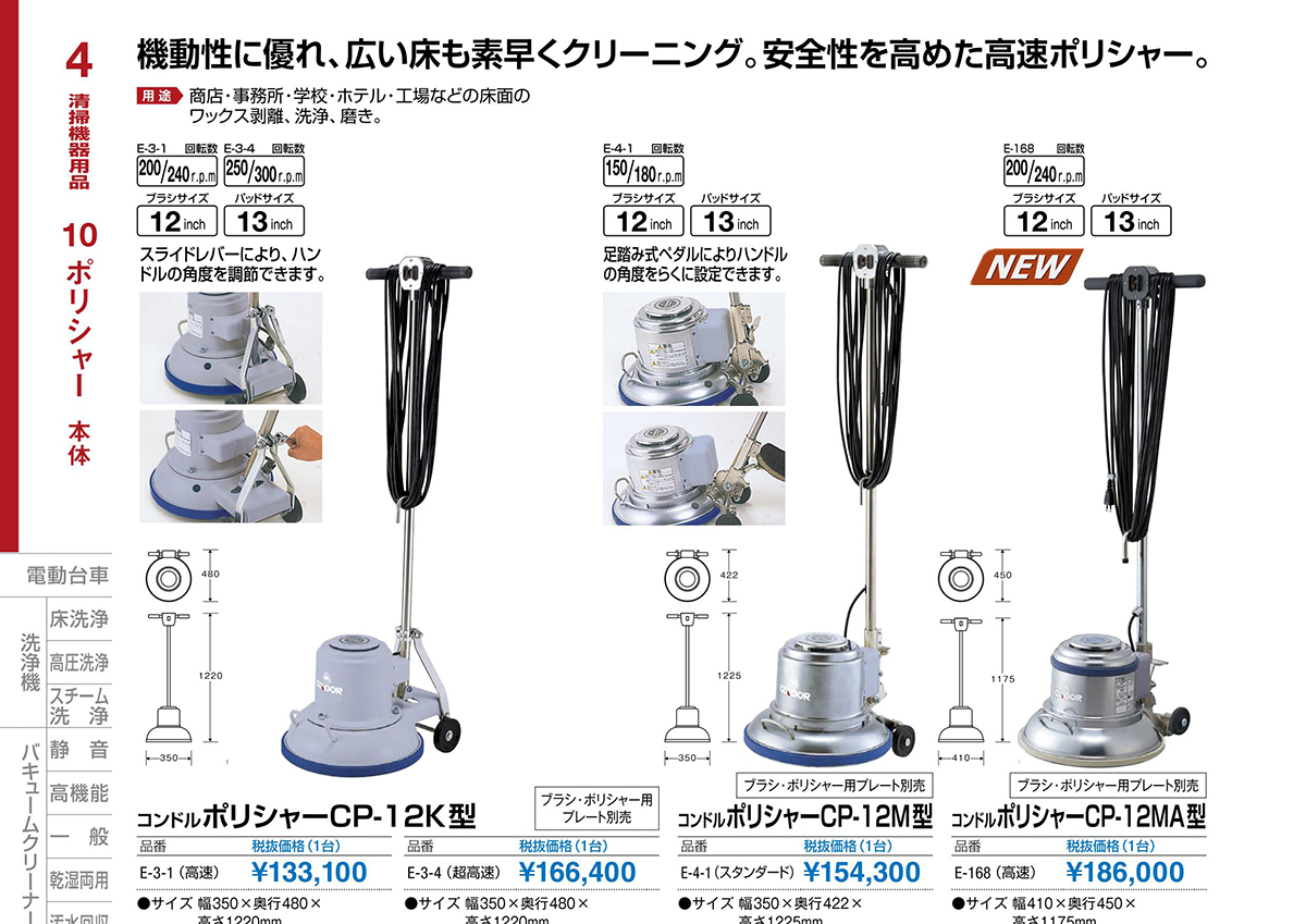 コンドル (床洗浄機器)ポリッシャー CP-8 (スタンダード) E-2-1 山崎産業