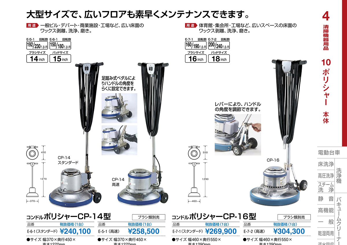 山崎産業 株 コンドル 床洗浄機器 ポリシャー CP-12K型 高速 E-3-1 期間限定 ポイント10倍 - 9