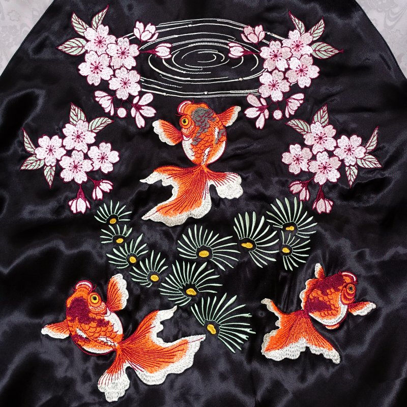 桜と金魚刺繍スカジャン Japanesque 3RSJ-702 和柄 通販