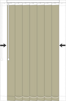 バーチカルブラインドの横幅調整のイメージ | verticalblind.jp