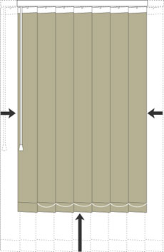 バーチカルブラインドの高さと横幅調整のイメージ | verticalblind.jp