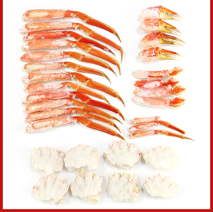 超特大9Lサイズのずわい蟹の肩脚をボイル後、食べやすく半むき身にしてお届け！