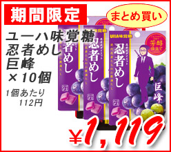 ユーハ味覚糖（株）　忍者めし巨峰　×１０個