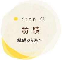 step 01 紡績 繊維から糸へ
