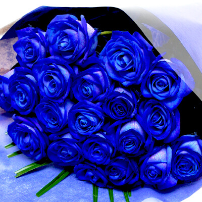 送別祝い/退職祝い/転勤祝い/異動祝い/歓送迎会/青いバラ/ブルーローズの花束