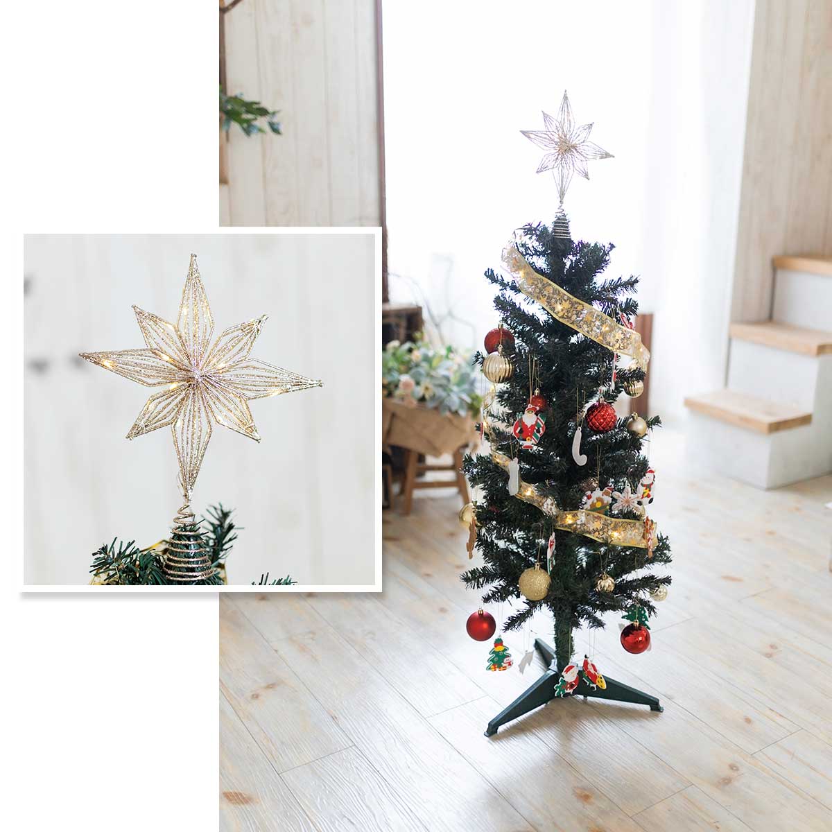 LEDライトセット】クリスマス ツリートップ スター クリスマスツリー LEDライトセット】クリスマス ツリートップ スター クリスマスツリー
