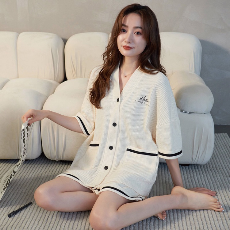 パジャマ レディース ルームウェア 春夏 ワンピースタイプ リボン付き 綿 半袖 女性 可愛い ロング 韓国風 寝巻き 部屋着 ゆったり 大きいサイズ  通販