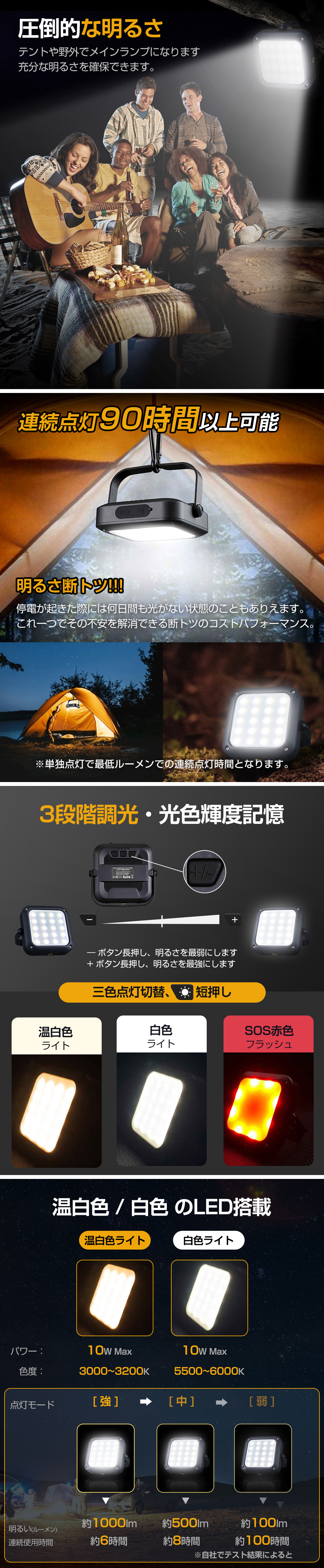  ランタン led 充電式 USB 充電 5000mAh 大容量 LEDランタン アウトドア キャンプ用品 懐中電灯 