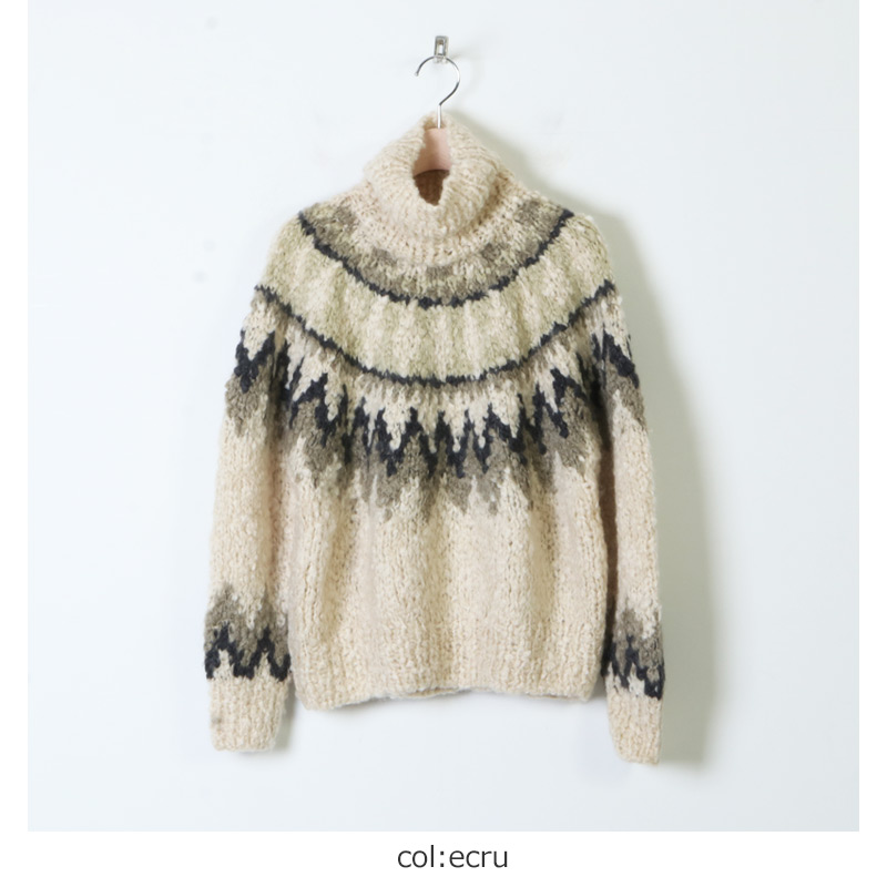 unfil (アンフィル) cashmere blend hand-knit sweater / カシミア