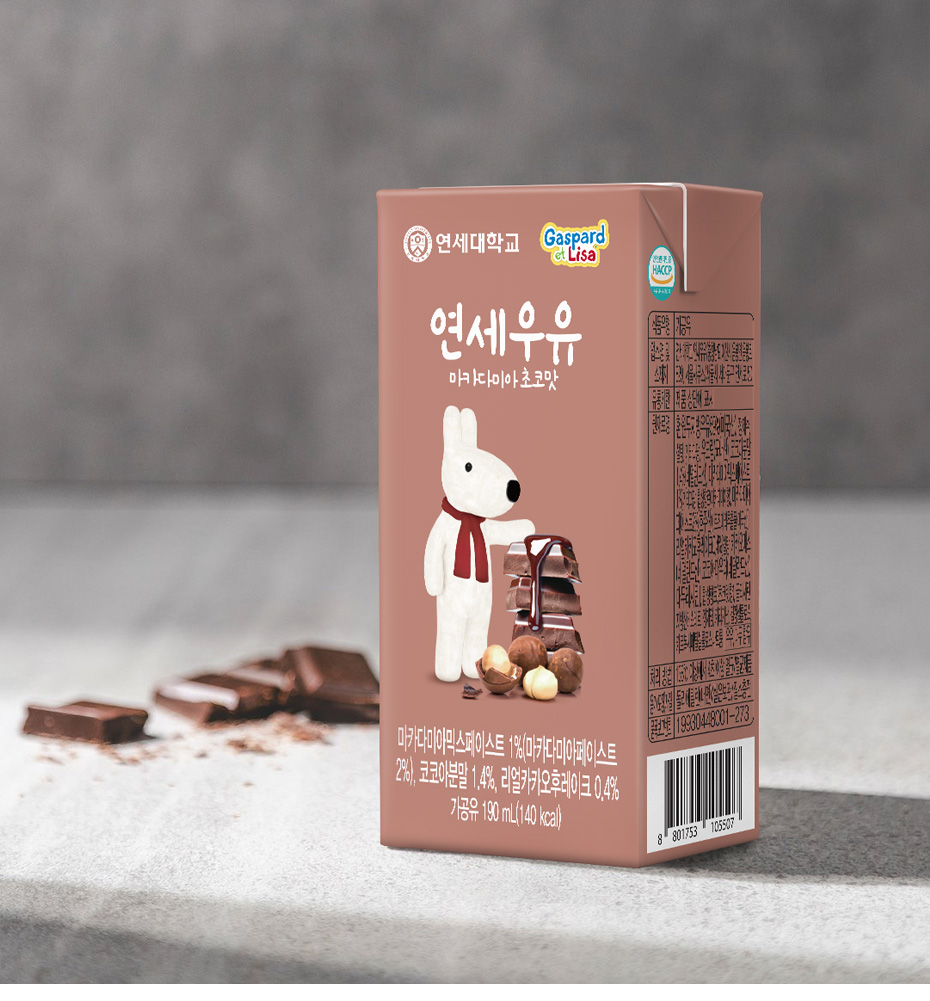 リサとガスパール　YONSEIチョコ味ミルク　通販　HTB]　ヨンセ　韓国チョコ牛乳　いいとこショップ　マカダミア　htb010　チョコミルク/190g　※消費期限2024年7月