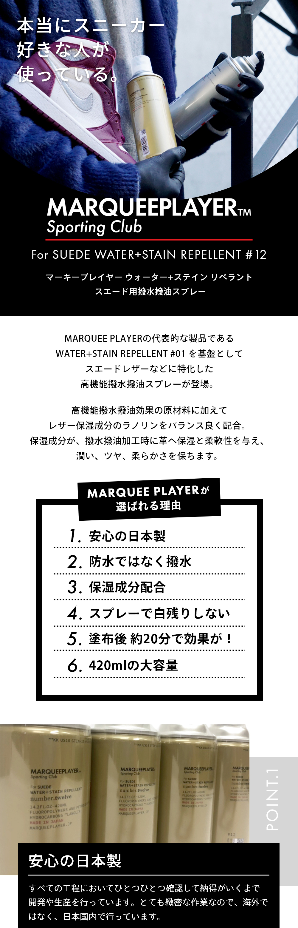 MARQUEE PLAYER マーキープレイヤー スエード用防水スプレー #12