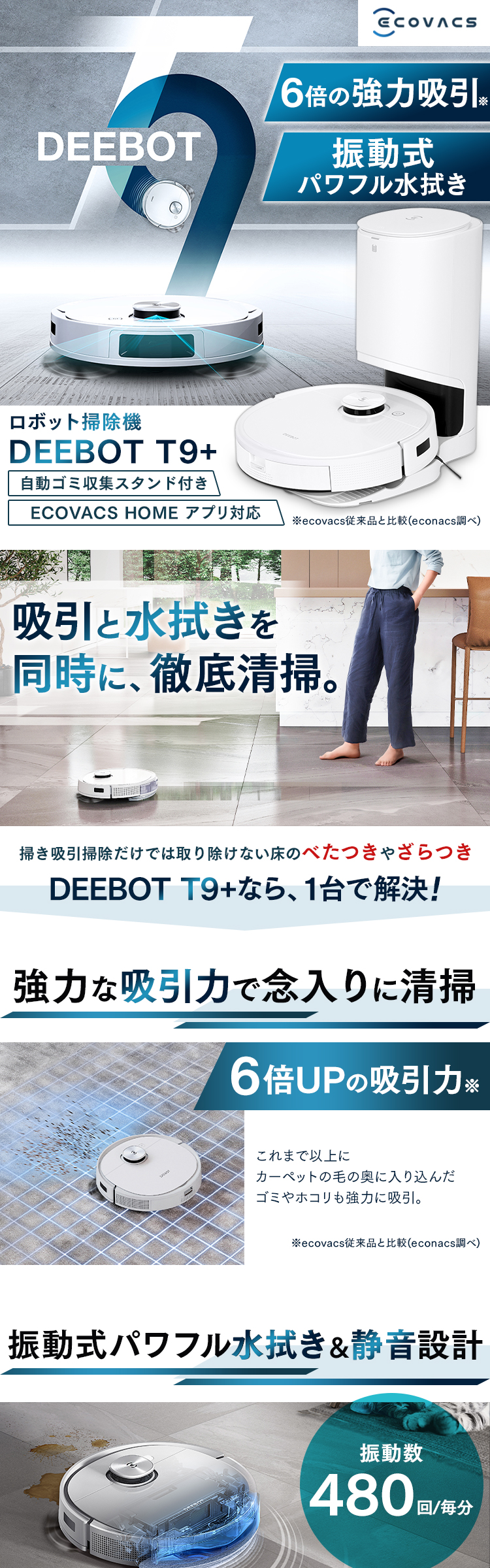 数々の賞を受賞 エコバックス 床用ロボット掃除機 DEEBOTU3 DK4G キャンセル 変更 返品不可 qdtek.vn