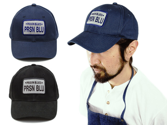 リズンブルース PRISON BLUES ロゴベースボールキャップ リンスドブルー ブラック ワークキャップ 帽子