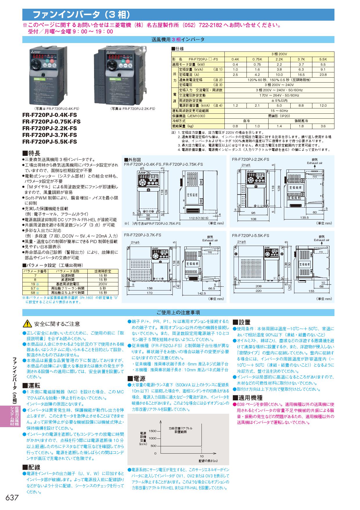 クリアランス売れ済】 三菱電機 インバーター FR-F720PJ-5.5K-FS www 