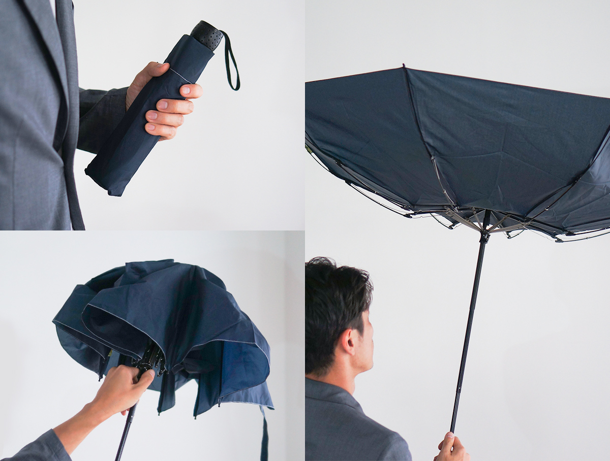 軽くてシンプルな、風に強い折りたたみ傘