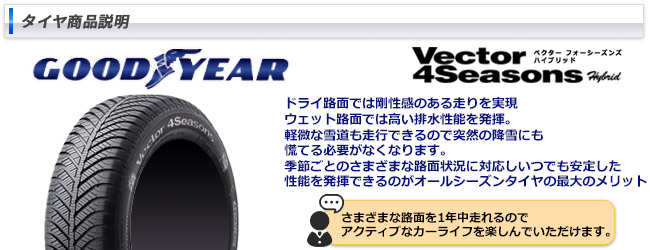 グッドイヤー　オールシーズンタイヤ　Vecter Seasons Hybrid   155 65R13 73H 4本セット☆日本製☆ - 1