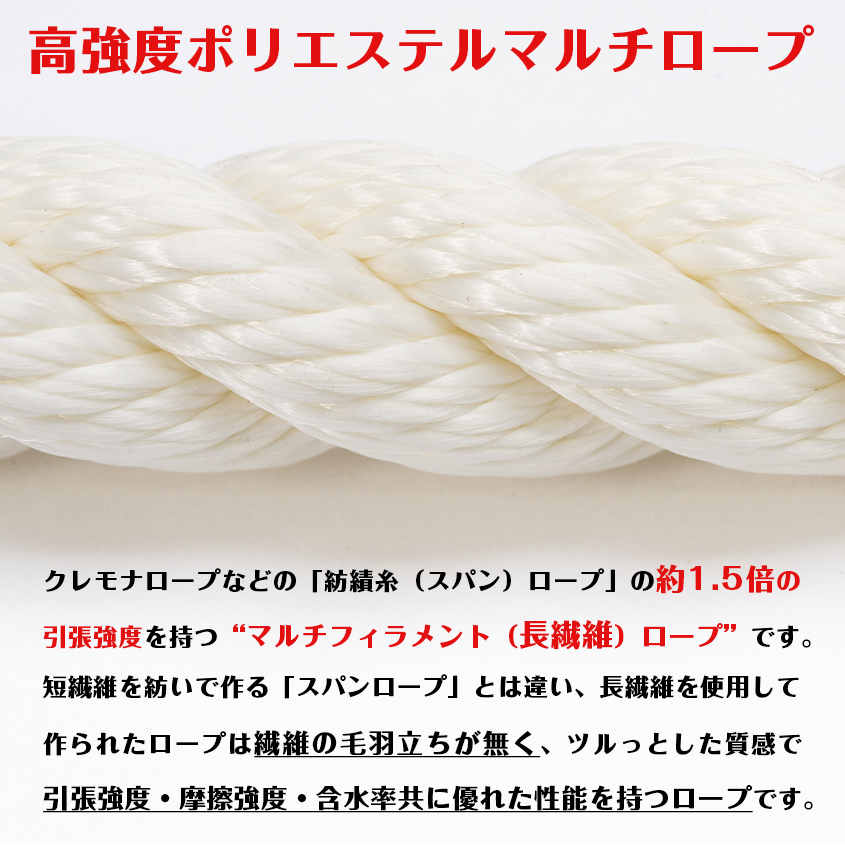 綿ロープ 径１８ｍｍ 長さ１８０メートル巻き 通販