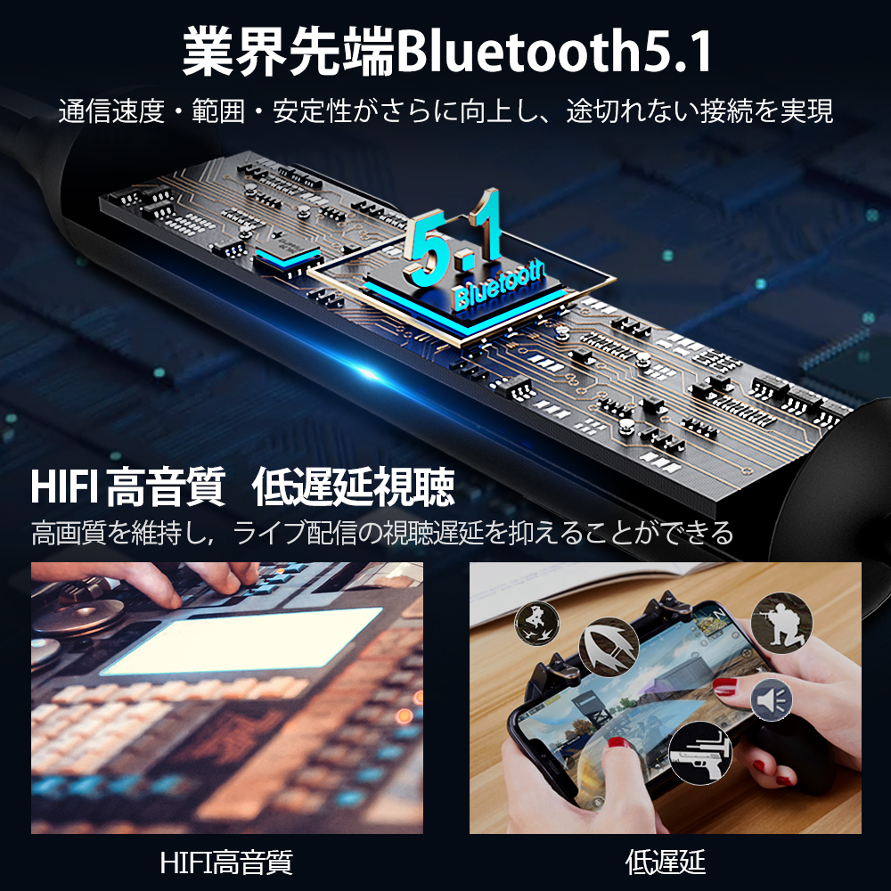 ワイヤレスイヤホン Bluetooth5.1 イヤホン 20時間連続再生 スポーツ用 Hi-Fi 高音質 ブルートゥース イヤホン IPX7防水  マイク付き 通話 運動 iPhone/Android h17 KuKuYa 通販 