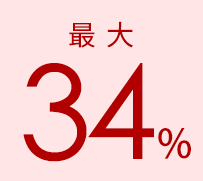最大34%