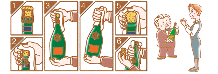 スパークリングワインの開栓方法