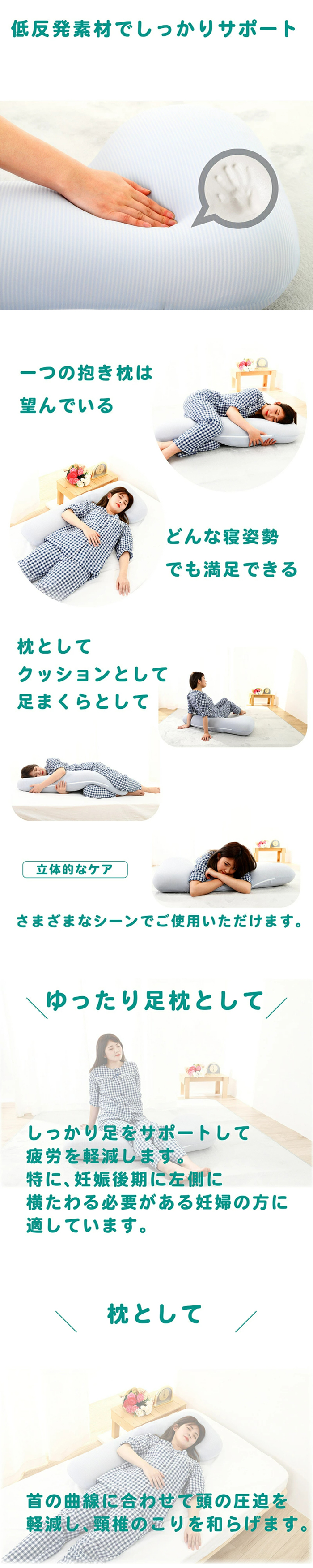 腰枕 腰まくら ネイビー 低反発 腰痛 安眠 洗える 安眠 妊婦 (管理S) 送料無料 