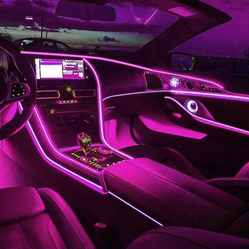 最大85％オフ！ LED 有機EL イルミネーションネオンワイヤーセットUSBドライブカー 車内 ライトカースタイリングパーティー装飾  間接照明 5M