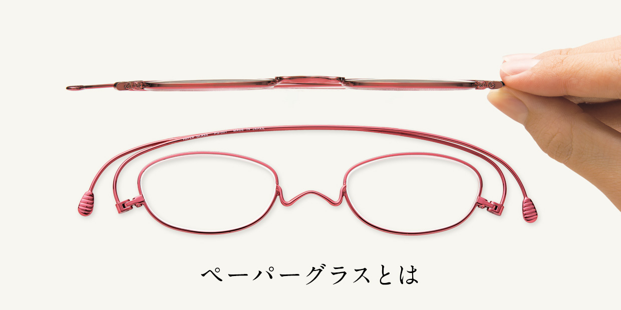 Paperglass ペーパーグラスについて 老眼鏡 メガネ 薄さ2mmの