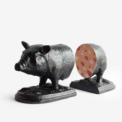 Iron Bookend-Pig