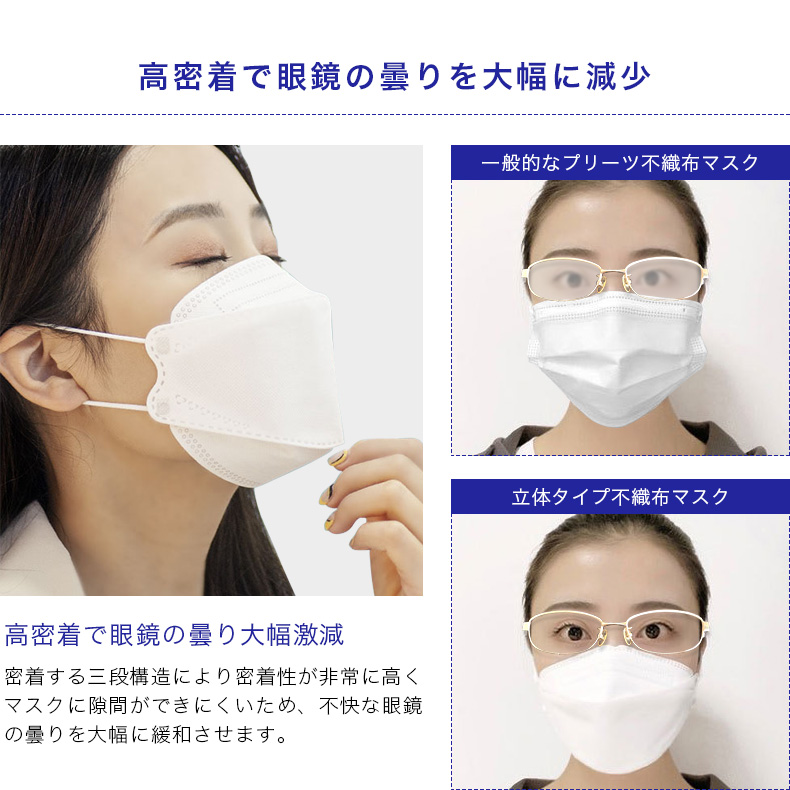 KF94 マスク 不織布 50枚 子供用 大人用 個包装 高性能 柳葉型 立体 
