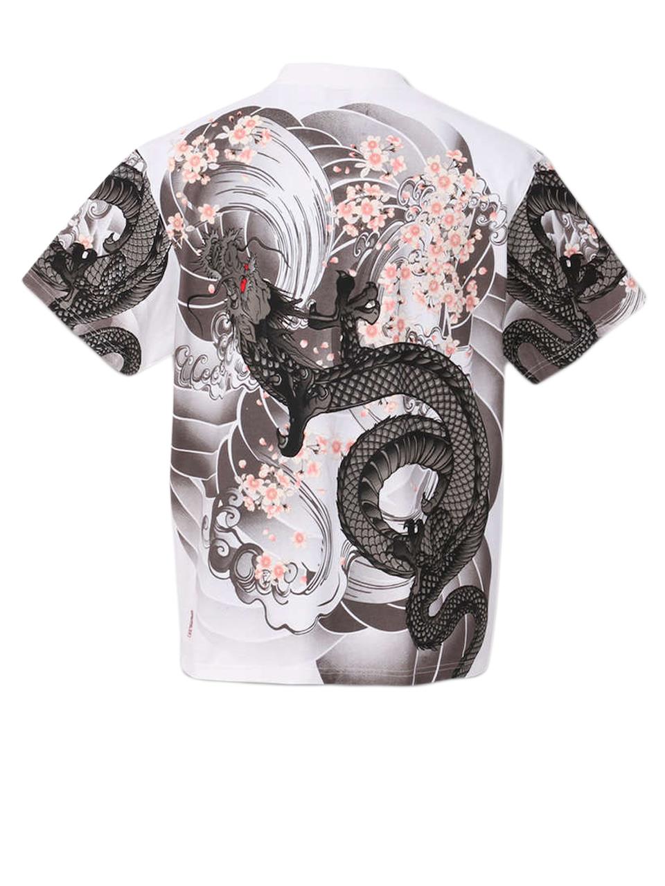 和柄 Tシャツ 大きいサイズ メンズ 龍 ドラゴン 和彫り タトゥー 刺青 ＢＩＧ ビッグサイズ C01052913