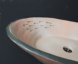 特大メダカ絵の手洗い鉢