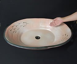 特大メダカ絵の手洗い鉢