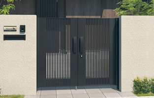 モンブレム 形材フェンス「モンブレム」とコーディネートできる形材門扉です。