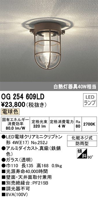 OG041763LC1 オーデリック ポーチライト 鉄錆色 LED（電球色） - 3