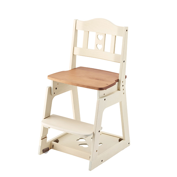ITOKI【イトーキ】カモミール 木製学習椅子 座面ハート チェア 白 ホワイト